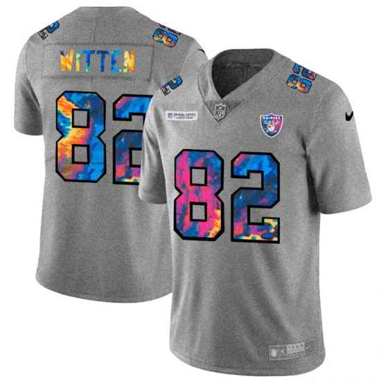 Las Vegas Raiders 82 Jason Witten Men Nike Multi Color 2020 NFL Crucial Catch NFL Jersey Greyheather